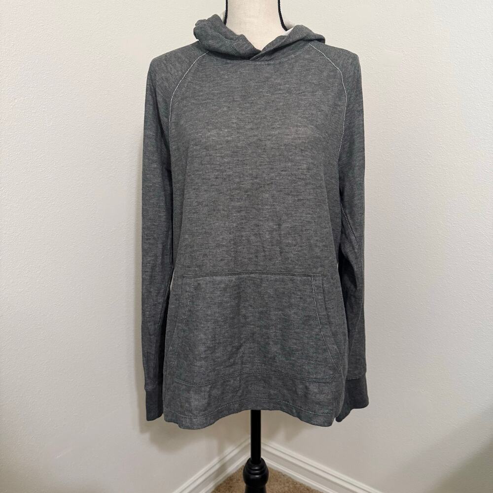 Gap Gray Lightweight Cotton Blend Pullover Hoodie Womens Medium EUC